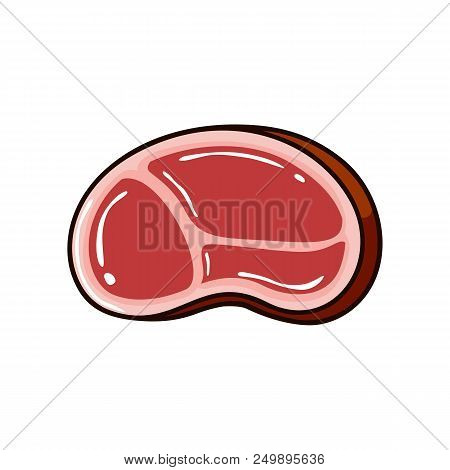 Slices Of Meat Vector Illustration On White Background