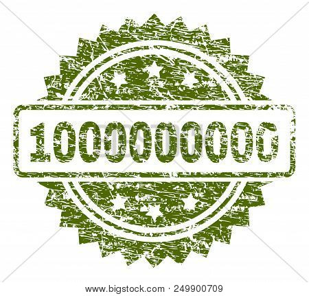 1000000000 Stamp Seal Watermark With Rubber Print Style. Green Vector Rubber Print Of 1000000000 Tag