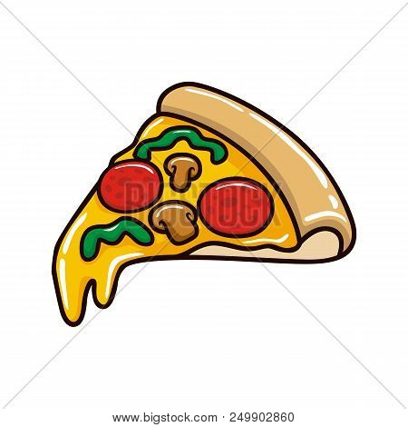 Pizza Vector Illustration Isolated On White Background