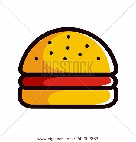 Burger Vector Illustration Isolated On White Background