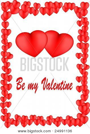 Valentine kort med rød baggrund