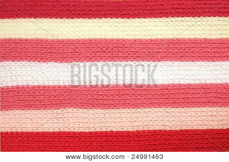 knitted pink wool stripes pattern