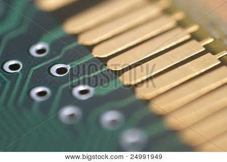 PCI kart makro detay / sığ alan derinliği