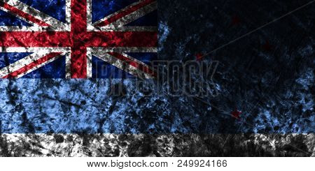 Ross Dependency Grunge Flag On Old Dirty Wall, New Zaeland Dependent Territory Flag