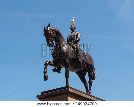 Prince Albert (queen Victoria Consort) Equestrian Statue In George Square In Glasgow, Uk