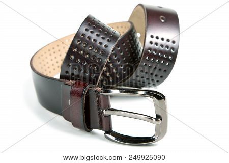 Dark Brown Strap Isolated On White Background