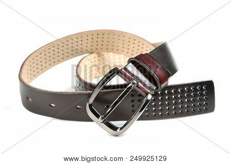 Dark Brown Strap Isolated On White Background