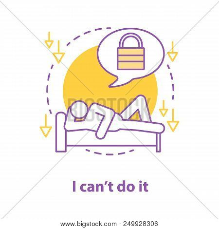 Inaction Concept Icon. Difficulties Idea Thin Line Illustration. Laziness. Vector Isolated Outline D