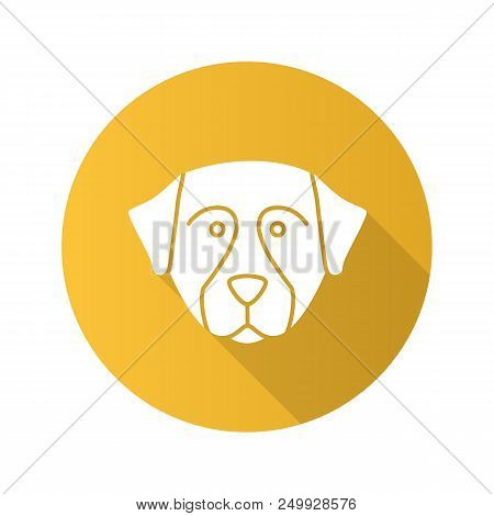Bernese Mountain Dog Flat Design Long Shadow Glyph Icon. Sennenhund Dog. Vector Silhouette Illustrat