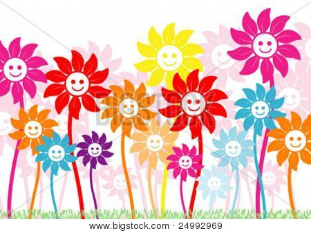 Vektor, emotikon virágok