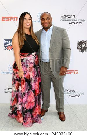 LOS ANGELES - JUL 17:  Salina Deleon, Daniel Cormier at the 4th Annual Sports Humanitarian Awards on The Novo on July 17, 2018 in Los Angeles, CA