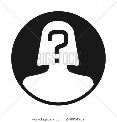 Incognito, Unknown Person, Silhouette Of Female On White Background