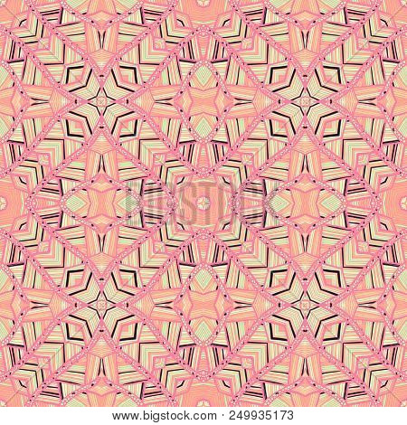 Vector Seamless Ethnic Pattern With Axial Symmetry. Can Be Used For Fabric, Textile, Packaging Paper