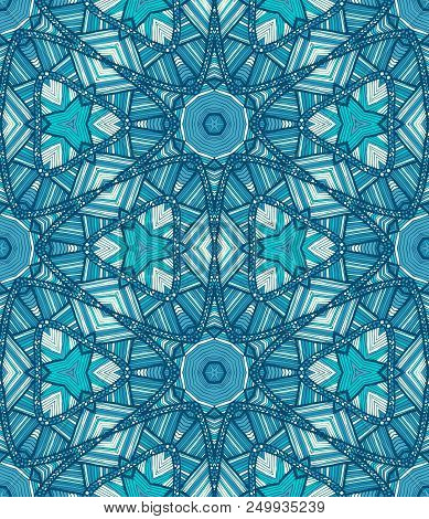 Vector Seamless Ethnic Pattern With Axial Symmetry. Can Be Used For Fabric, Textile, Packaging Paper
