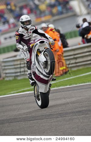 VALENCIA, SPAIN - NOVEMBER 6: Mashel Al Naimi in motogp Grand Prix of the Comunitat Valenciana, Ricardo Tormo Circuit of Cheste, Spain on november 6, 2011