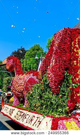 Steinfurth, Germany-july 15, 2018: On Every Even-numbered Year, The Bad Nauheim Suburb Steinfurth, T