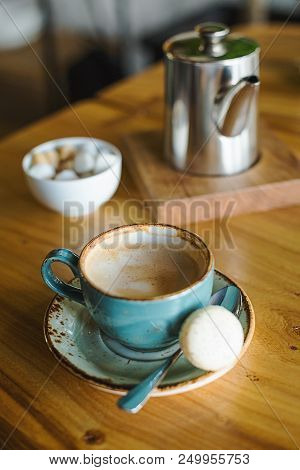 Table Setting In The Restaurant. Lunch Or Breakfast Time.