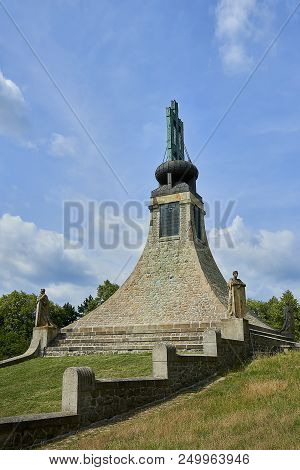 Prace, Czech Republic - June 9, 2018: The Peace Memorial On Prace Hill. Female Statues Are Symbolizi
