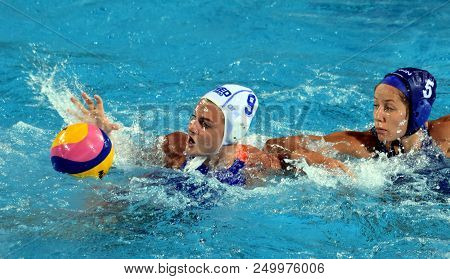 Budapest, Hungary - Jul 20, 2017. Szucs Gabriella (hun) Fights Against Megens Maud (ned) In The Prel