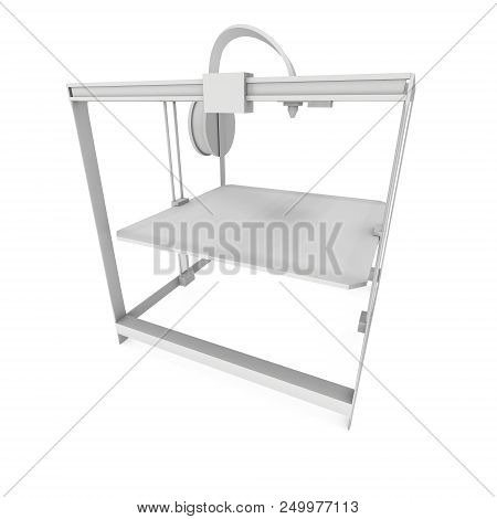 3d Printer Isolated On White Render Illustration