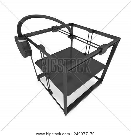 3d Printer Isolated On White Render Illustration