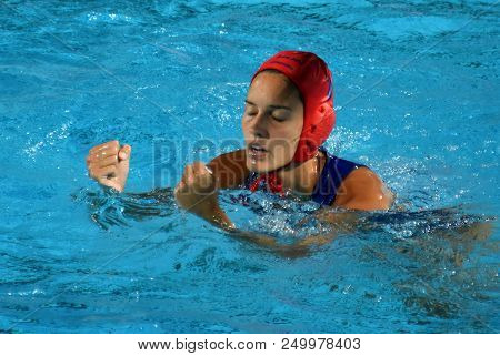 Budapest, Hungary - Jul 20, 2017. Gangl Edina (hun) Goalkeeper In The Preliminary Round. Fina Waterp