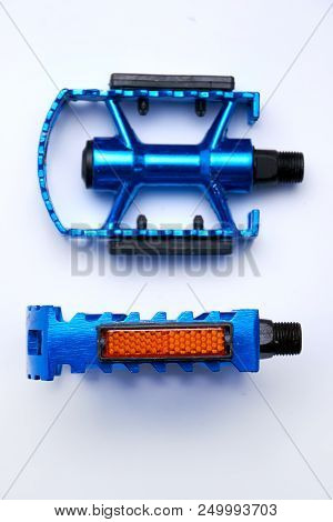 Bicycle Pedals With Reflector Isolated On White Background