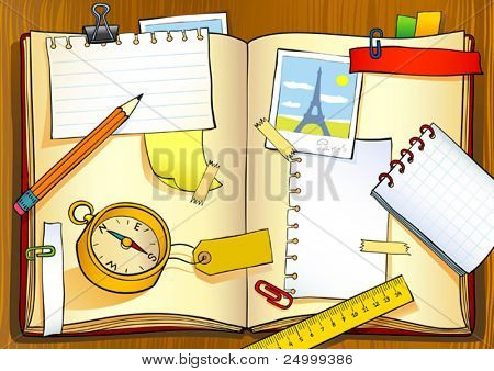 Illustration vectorielle de carnet de voyage