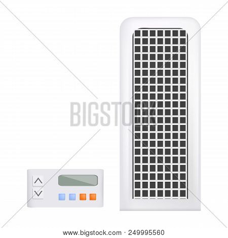 Floor Home Conditioner Mockup. Realistic Illustration Of Floor Home Conditioner Vector Mockup For We