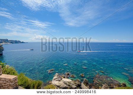 Clean, Relaxing Sea Coast In France. Beautiful Coastline.