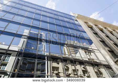 Capital Federal, Buenos Aires / Argentina; April 6, 2015: Reflective Glazed Building In Downtown