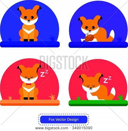 Cute Fox Vector For Icon Templates Or Presentation Background. Fennec Fox Icon For Website Or Mobile