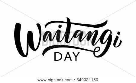 Waitangi Day. New Zealand. Hand Lettering Design For Waitangi Day. Vector Illustration