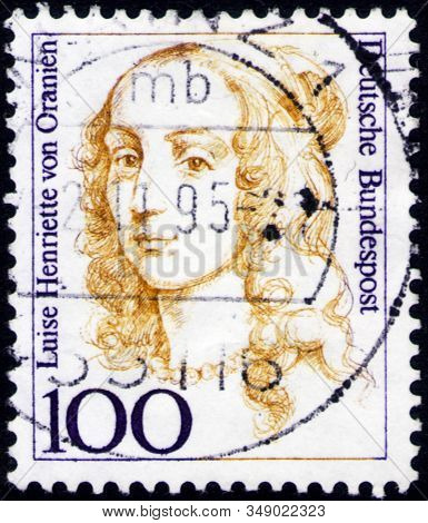 Saint Petersburg, Russia - February 01, 2020: Stamp Issued In The Germany With A Portrait Of Luise H