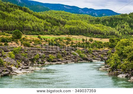 River Aoos Near Permet In Summer, Albania