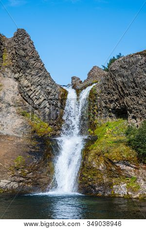 Gjarfoss Waterfall In Gjain In South Iceland