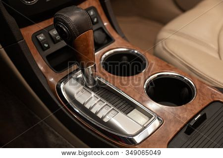 Novosibirsk, Russia - December 29, 2019:   Buick Enclave, Close Up Of The Manual Gearbox Transmissio