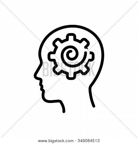 Black Line Icon For Psych Psychologist Brain Memories Mental  Person Problem
