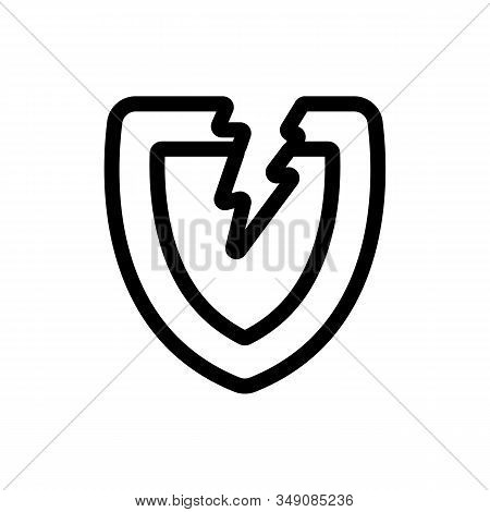 Crack Icon Vector. Thin Line Sign. Isolated Contour Symbol Illustration