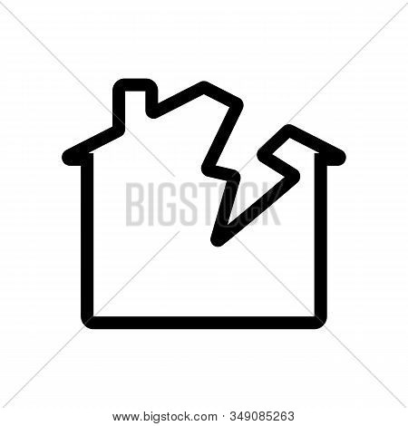 Crack Icon Vector. Thin Line Sign. Isolated Contour Symbol Illustration