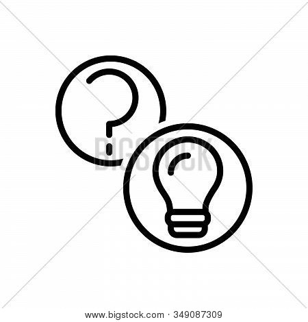 Black Line Icon For Questions-and-answers Question Answers Query Aknowledgement Interaction Searchin