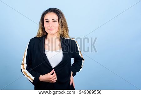 Voluminous Crimped Hairstyle. Trendy Crimped Hairstyle. Sport Chic. Woman Smiling Face Stylish Hairs