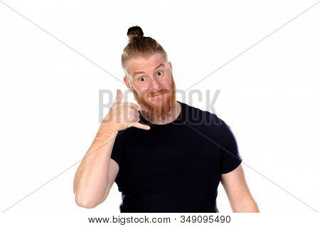 Red haired man with long beard saying 