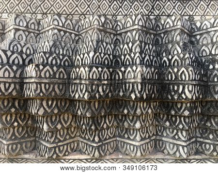 The Lotus Flower Is An Artistic Pattern Of The Base Of The Buddha Image. Outdoor Address Demonstrate