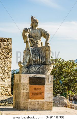 Fterre, Albania - August 02, 2014. Sculpture In Albanian Mountains