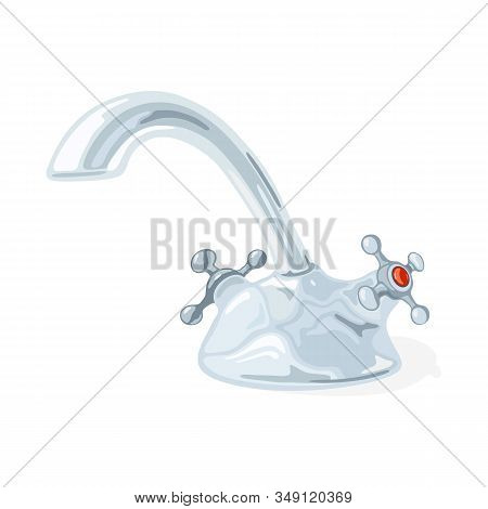 Stainless Metal Hot And Cold Water Tap, Faucet For Sink, Bath, Lavatory, Washbasin. Bathroom, Washro