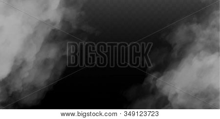 Fog Or Smoke Isolated Transparent Special Effect. White Vector Cloudiness, Mist Or Smog Background. 