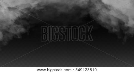 Fog Or Smoke Isolated Transparent Special Effect. White Vector Cloudiness, Mist Or Smog Background. 