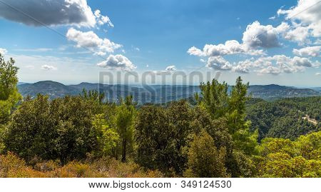 View From Olymbos, The Highest Peak Of The Island Of Cyprus.