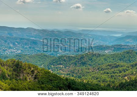 View From Olymbos, The Highest Peak Of The Island Of Cyprus.
